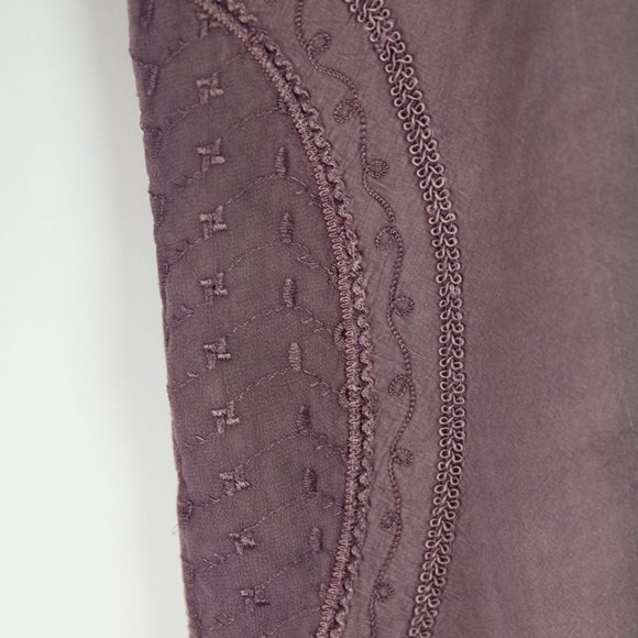 Model France Lagenlook purple tie back tunic - Picture 5 of 7